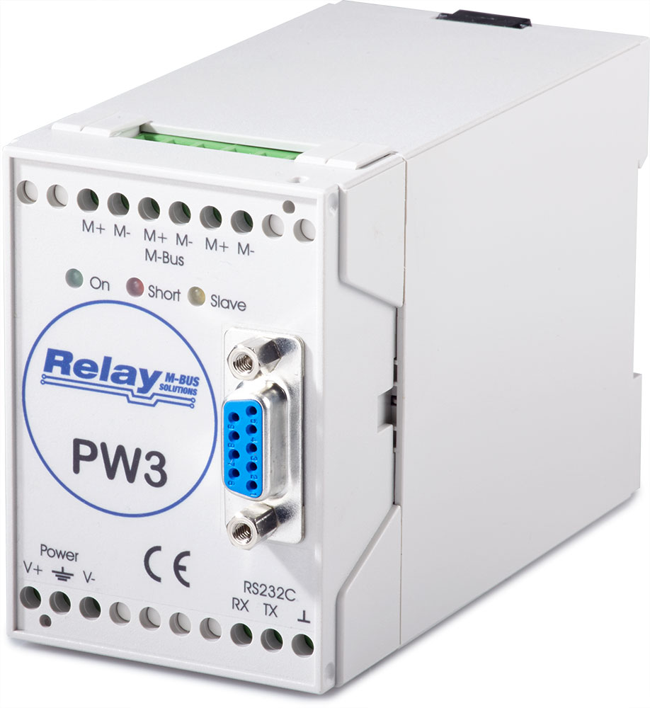 Convertidor de nivel M-Bus para 3 dispositivos con RS232C (PW3)